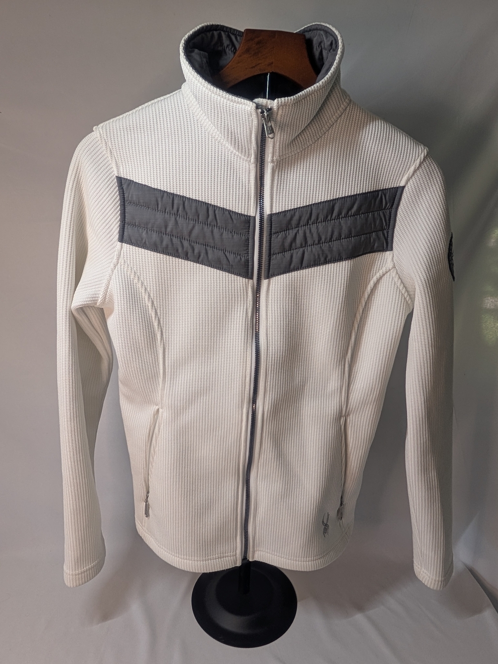 Spyder Women's Size Small White and Gray Full-Zip Utility Jacket